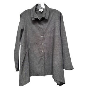 MSquare by Neetu Malik Tunic Size 1 Gray Asymmetrical Hem Lagenlook Women